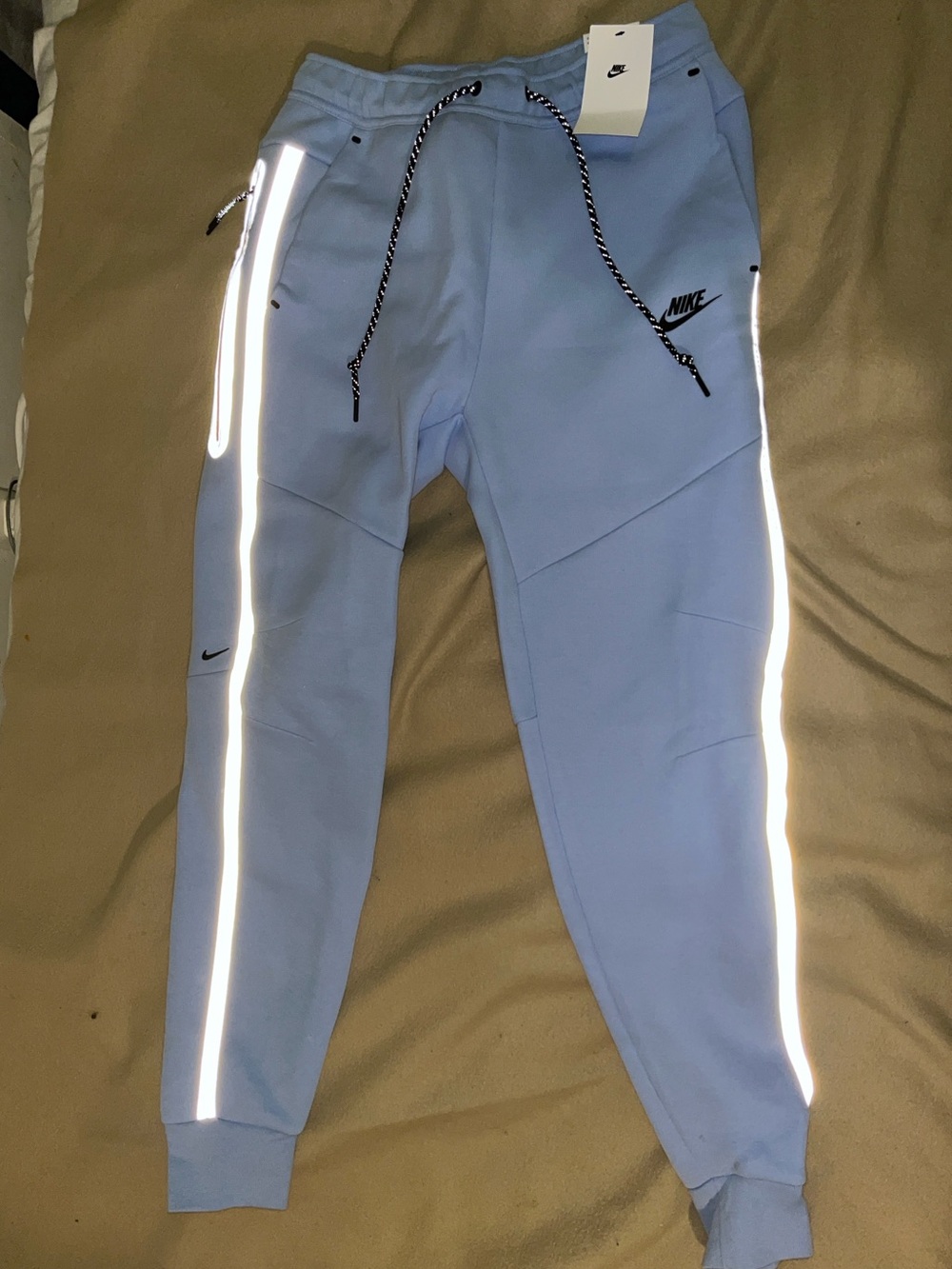 Nike Light Blue Reflective-Strip Jogger Pants